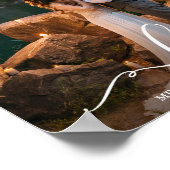 Love エレガント Script結婚の新郎写真 ポスター (角)