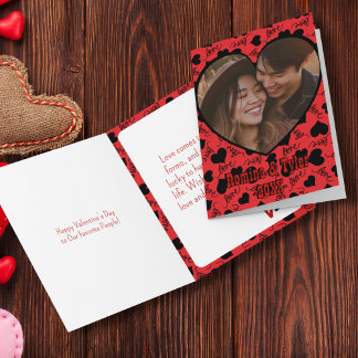 LOVE エレガント Valentine's Photo & Messages red カード