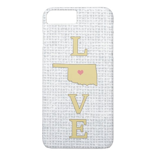 LOVE オクラホマ州地図 移動可能ハート Case-Mate iPhoneケース (裏面)
