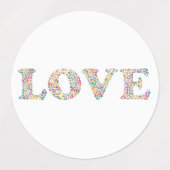 LOVE -カラフルコーヒー豆 ラベル (デザイン2)