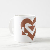 Love クール Graphic、Mocha Brown コーヒーマグカップ (正面左)