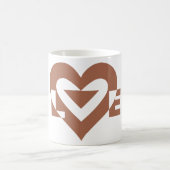 Love クール Graphic、Mocha Brown コーヒーマグカップ (中央)