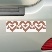 Love クール Graphic、Mocha Brown バンパーステッカー (車上)