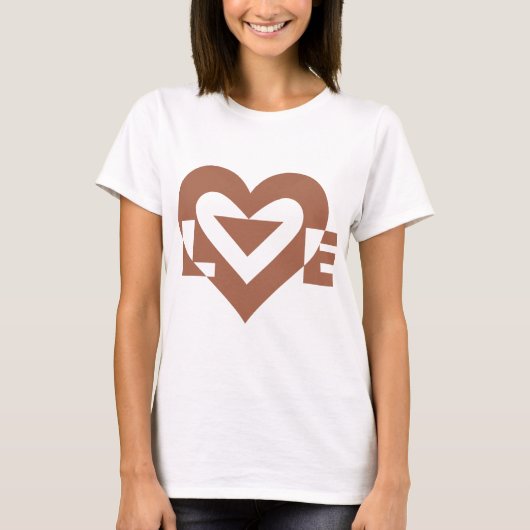 Love クール Graphic、Mocha Brown Tシャツ (正面)