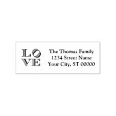 LOVE グラフィックテキスト 名前 返信先住所 ラバースタンプ (押印)