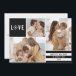 Love シンプル 3フォトコラージュモダンストライプ |黒 シーズンカード<br><div class="desc">このスタイリッシュ3枚のフォトコラージュのホリデーカードはシンプルフォントと黒と白のデザインとストライプを備えたを備えている。メインの読文字LOVEは、「O」の雪の結晶。 写真テンプレートには、正方形の形状、水平の形状、垂直の形状が含まれる。カードの裏には、黒い背景の上に白いおもしろいの雪片パターンが含まれている。デザインや製品に関するお問い合わせ連絡はorabellaprints@outlook.comまで(Tracey)までお願い。</div>