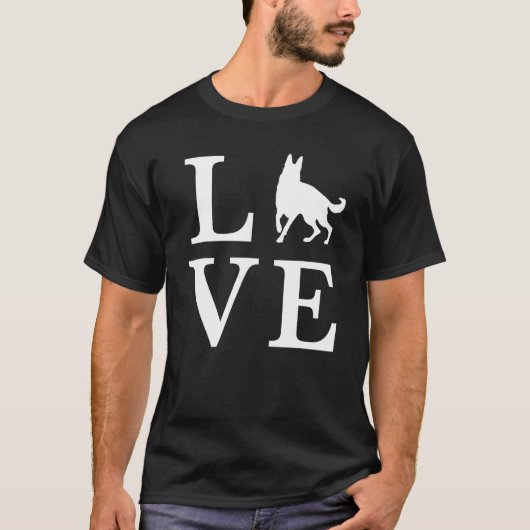 LOVE ジャーマンシェパード Tシャツ (正面)