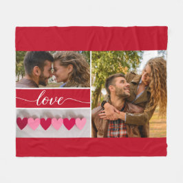 "Love"スクリプトパーソナライズされたフォトコラージュフリースBl フリースブランケット