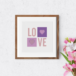 LOVE。タイポグラフィと形状。 ポスター