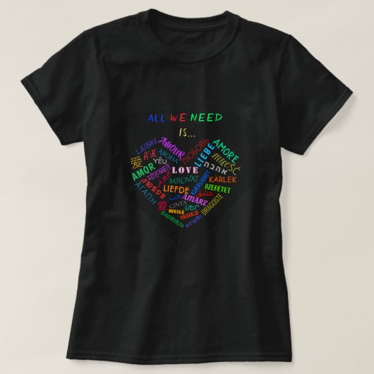LOVE テキストTシャツ Tシャツ (デザイン正面)