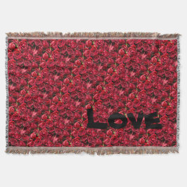 "LOVE" & バラの母の日用スローブランケット スローブランケット