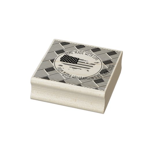 LOVE パーソナライズされた America USA国旗で作られたホーム ラバースタンプ (スタンプ)