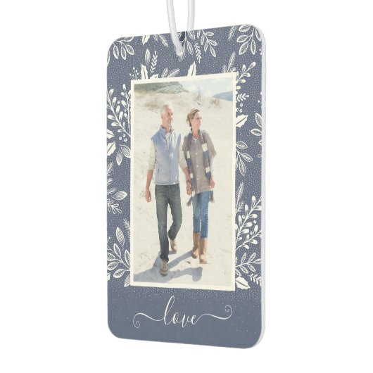 LOVE パーソナライズされた Photo Blue Car カーエアーフレッシュナー (左)