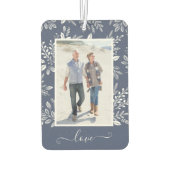 LOVE パーソナライズされた Photo Blue Car カーエアーフレッシュナー (裏面)