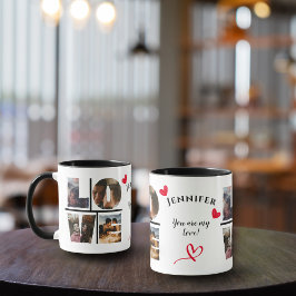 LOVE パーソナライズされた Photo Collage I A モダンスタイル マグカップ