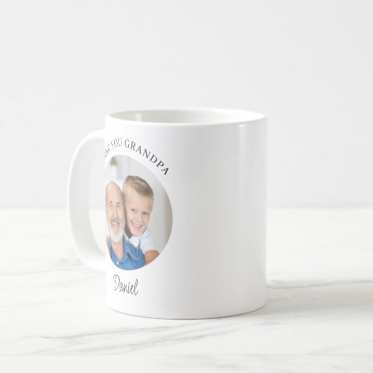 Love パーソナライズされた You Grandpa写真 コーヒーマグカップ (正面左)