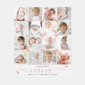 Love パーソナライズされた You Nana 16フォトピンクハート フリースブランケット (正面)