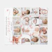 Love パーソナライズされた You Nana 16フォトピンクハート フリースブランケット (正面(横))