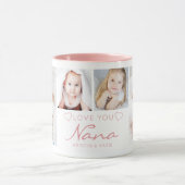 LOVE パーソナライズされた YOU NANA 4フォトピンク マグカップ (中央)