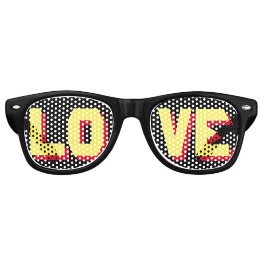 "LOVE"パーティーサングラス レトロサングラス (正面)
