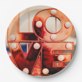 LOVE (ビッグレッドレタリング) ペーパープレート