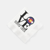 LOVE ビーバークリーク CO 縁ありカクテルナプキン (角)