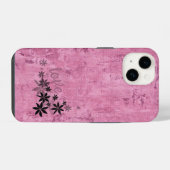 LOVE ピンクの花柄 フォンケース iPhoneケース (裏面横)