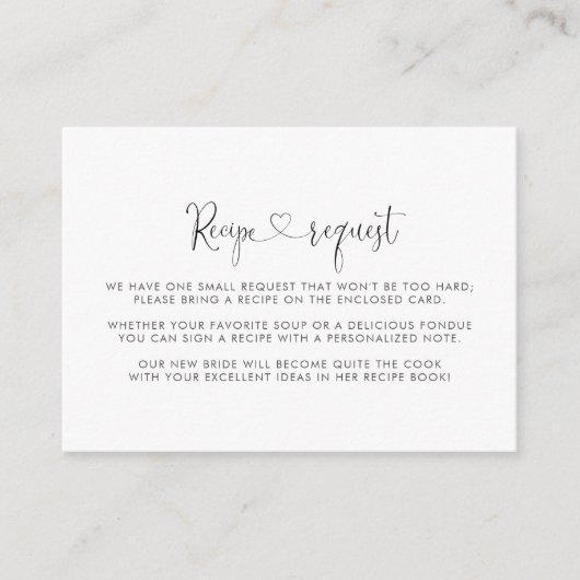 Love ファンシー Scriptの結婚レシピ エンクロージャーカード (正面)