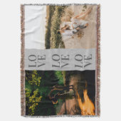 "LOVE"フルフォトパーソナライズされたレイアウト スローブランケット (正面縦)