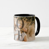 "LOVE"フルフォトパーソナライズされたレイアウト マグカップ (正面右)