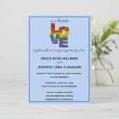 LOVE ブルー テーマの同性婚コレクション 招待状 (スタンド正面)