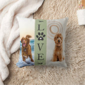 LOVE ペット写真 名前入り レース バンド クッション (ブランケット)