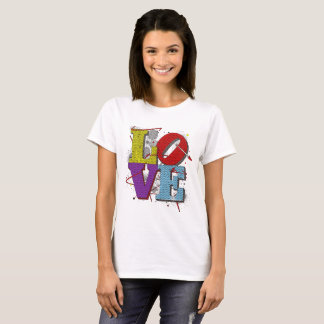 LOVE ポップアート - レトロバレンタインTシャツ Tシャツ