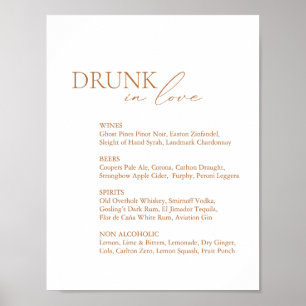 Love モダンのバーメ飲ニューの結婚サイン ポスター