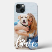 LOVE モダンカスタムPet Photo Paw Print Dog Lover Case-Mate iPhoneケース (裏面)