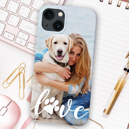 LOVE モダンカスタムPet Photo Paw Print Dog Lover Case-Mate iPhoneケース