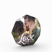 LOVE モダン シンプルエレガント SCRIPT Keepsake フォトブロック (左)