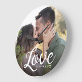 LOVE モダン シンプルエレガント SCRIPT Keepsake ラージ壁時計 (傾斜)