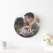 LOVE モダン シンプルエレガント SCRIPT Keepsake ラージ壁時計 (ホーム)