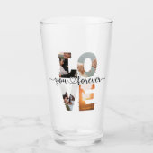 Love モダン You Forever Photo Collageビール タンブラーグラス (正面)