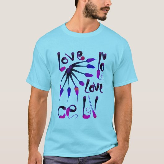 LOVE_モダンBLUE_SOかわいい Tシャツ (正面)