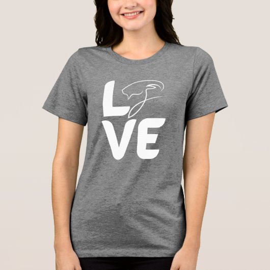 LOVE ヤギ 女性用シャツ - 農場の動物が好きな人への贈り物に トライブレンドＴシャツ (正面)