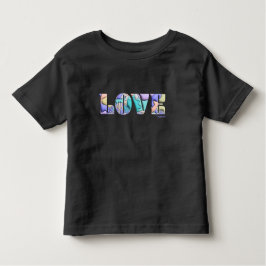 LOVE ユニーク 3Dグラフィックモダン、クールブラックTシャツ トドラーTシャツ