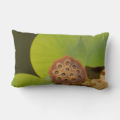 LOVE、ロータスポッド緑リリーのパッドのインスピレーション ランバークッション (裏面)