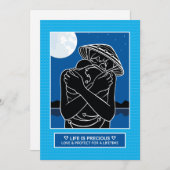 Love & 保護 4_5"x7"フラットカード 案内状 (正面/裏面)