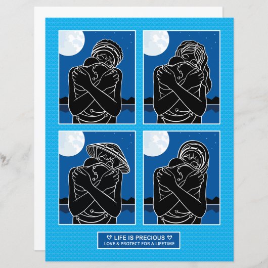 Love & 保護_Flat紙シート8.5"x11" (正面/裏面)