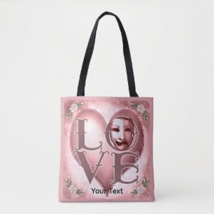 LOVE 役者マスク トートバッグ