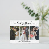 Love & 感謝してい結婚s Photo Collageありがとう ポストカード (スタンド正面)