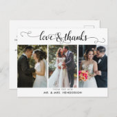 Love & 感謝してい結婚s Photo Collageありがとう ポストカード (正面/裏面)