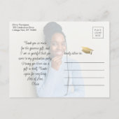 Love & 感謝してい 2 Photo Blackと金ゴールド卒業 ポストカード (裏面)